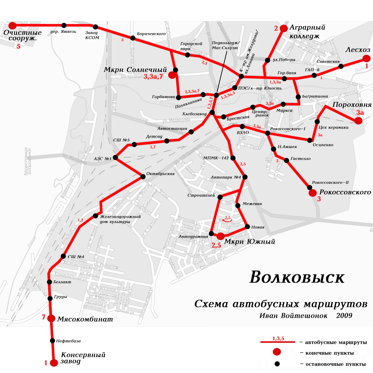 Карта автобусных маршрутов барановичи